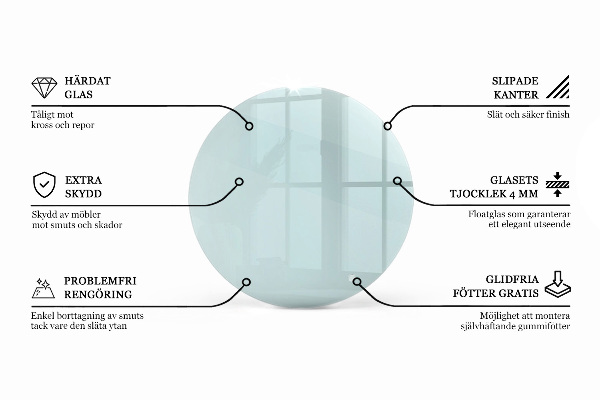 Plateau rond pour table transparent