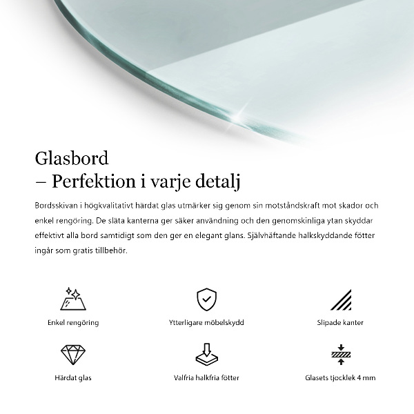 Plateau rond pour table transparent