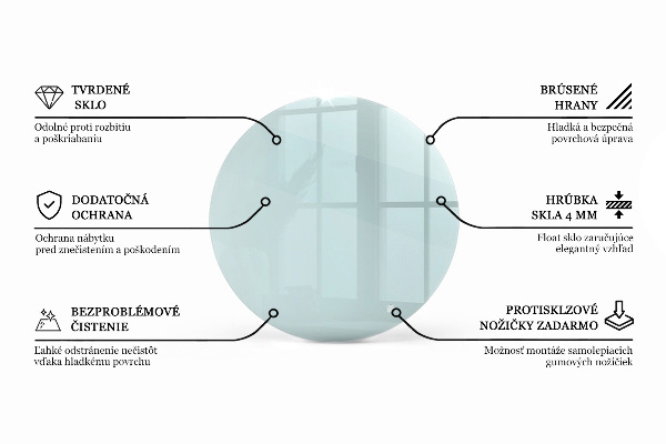 Plateau rond pour table transparent