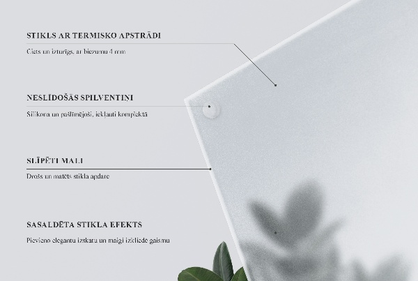 Plateau en verre trempé rectangulaire translucide