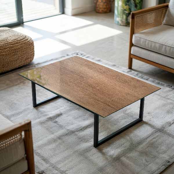 Plateau verre pour table rectangulaire Le charme du bois naturel