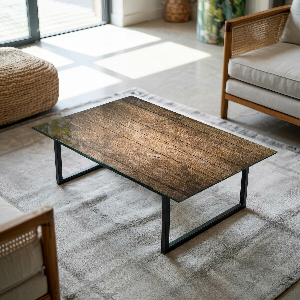 Plateau verre pour table rectangulaire Structure en bois écologique