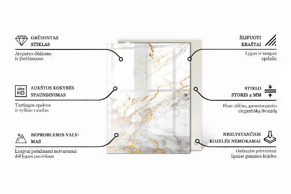 Plateau verre pour table rectangulaire Blanc pur