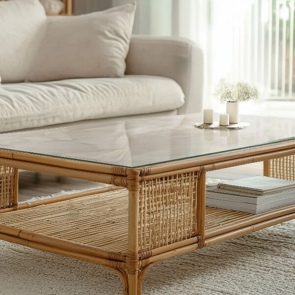 Plateau verre pour table rectangulaire Composition graphique en marbre