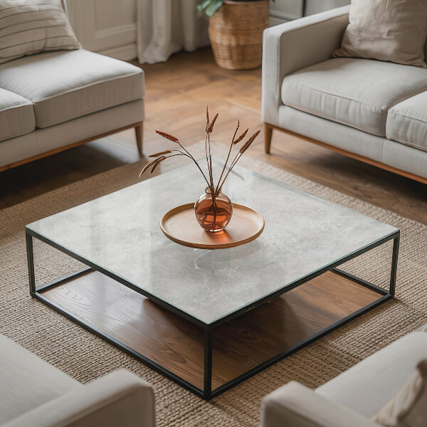 Plateau verre pour table rectangulaire Rayures sur la surface du béton