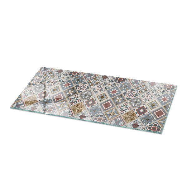Plateau verre pour table rectangulaire Mosaïques décoratives avec détails