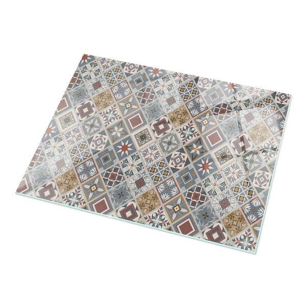 Plateau verre pour table rectangulaire Mosaïques décoratives avec détails