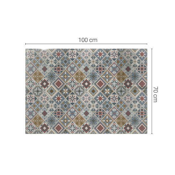 Plateau verre pour table rectangulaire Mosaïques décoratives avec détails
