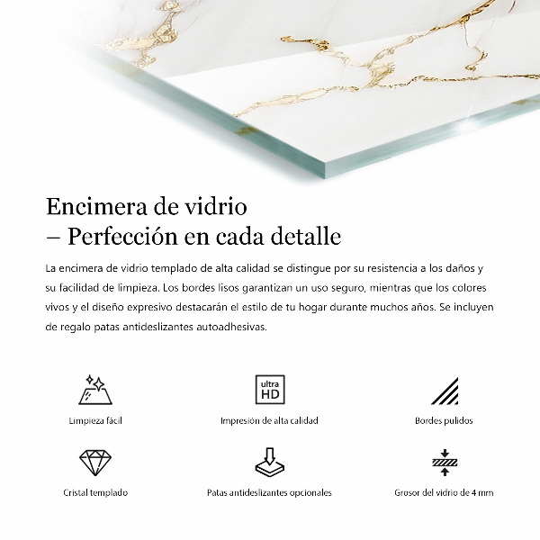 Plateau verre pour table rectangulaire Motif forêt élégant