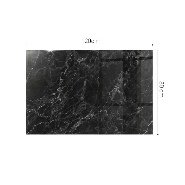 Plateau verre pour table rectangulaire Marbre aux veines délicates