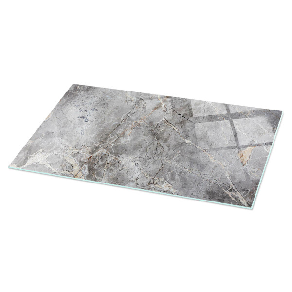Plateau verre pour table rectangulaire Motif marbre élégant
