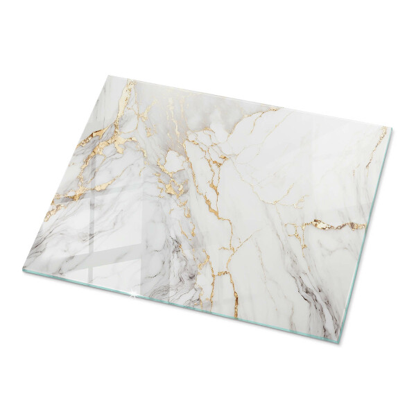Plateau verre pour table rectangulaire De subtiles veines de marbre
