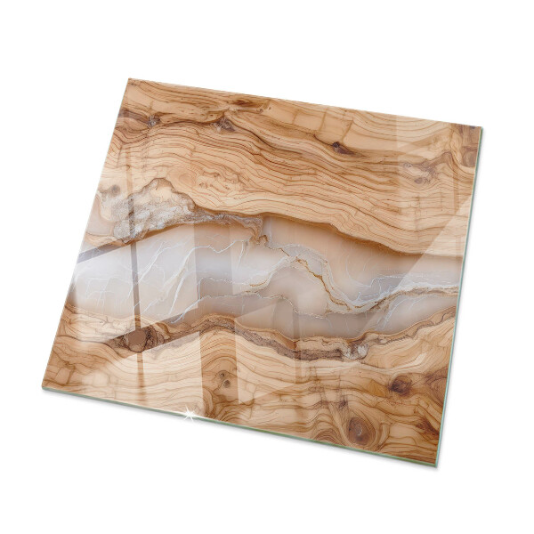Plateau verre pour table rectangulaire Le bois en harmonie avec la résine