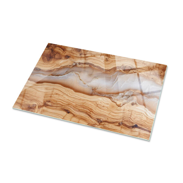 Plateau verre pour table rectangulaire Le bois en harmonie avec la résine