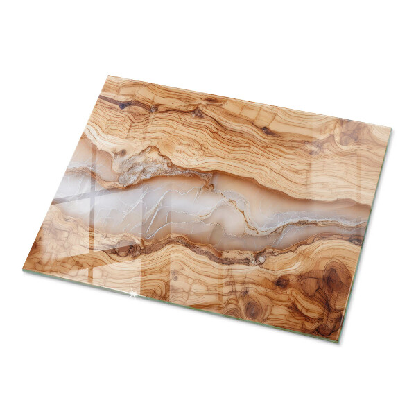 Plateau verre pour table rectangulaire Le bois en harmonie avec la résine