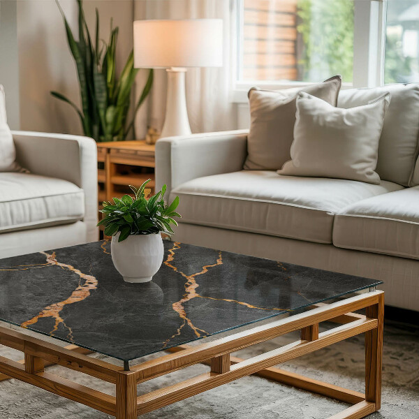 Plateau verre pour table rectangulaire Les veines du marbre dans le design