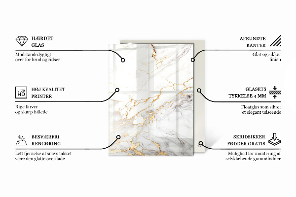 Plateau verre pour table rectangulaire Les veines du marbre dans le design