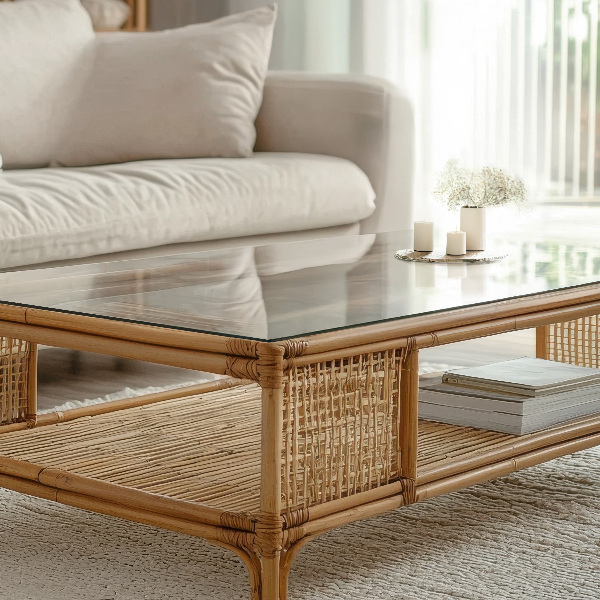 Plateau en verre rectangulaire transparent