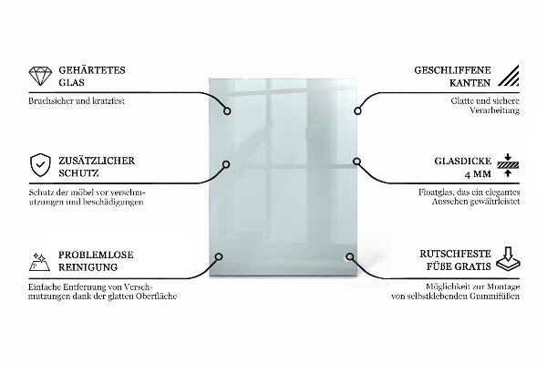 Plateau en verre rectangulaire transparent