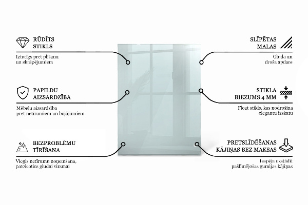 Plateau en verre rectangulaire transparent
