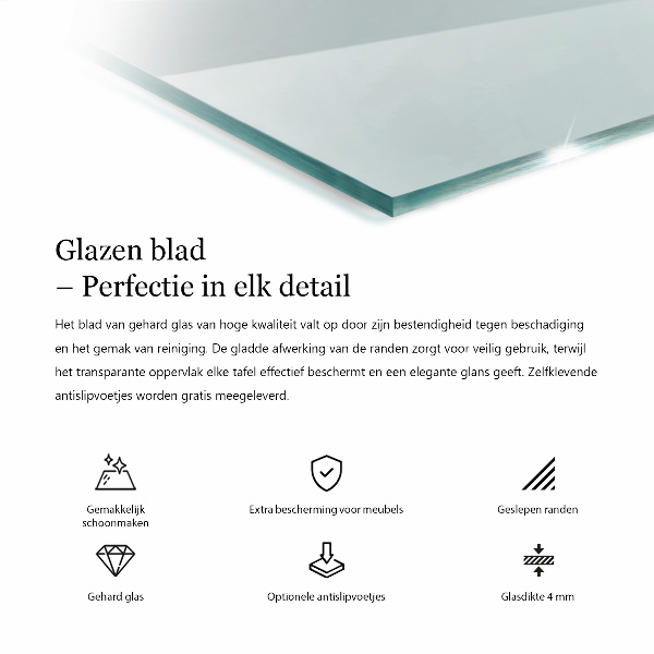 Plateau en verre rectangulaire transparent