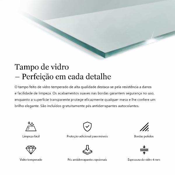 Plateau en verre rectangulaire transparent