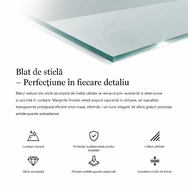 Plateau en verre rectangulaire transparent