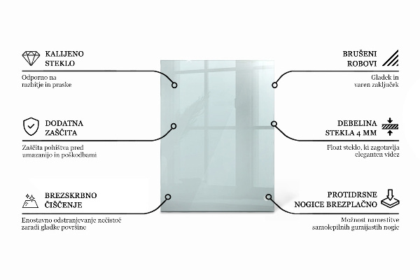 Plateau en verre rectangulaire transparent