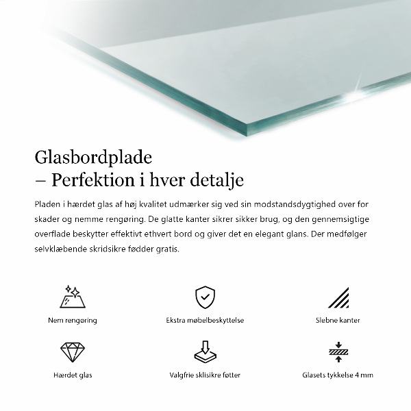 Plateau en verre rectangulaire transparent