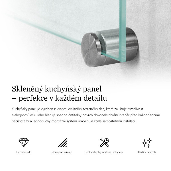 Transparent crédence en verre 100x30 cm