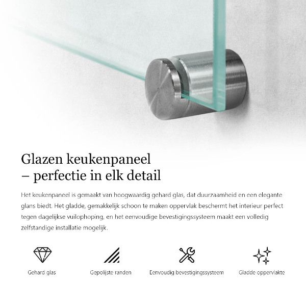 Verre pour crédence transparent 100x50 cm