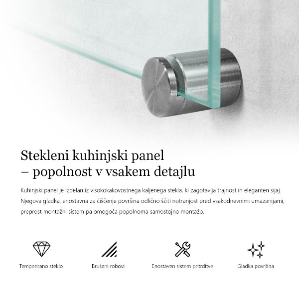 Transparent verre pour crédence 100x70 cm