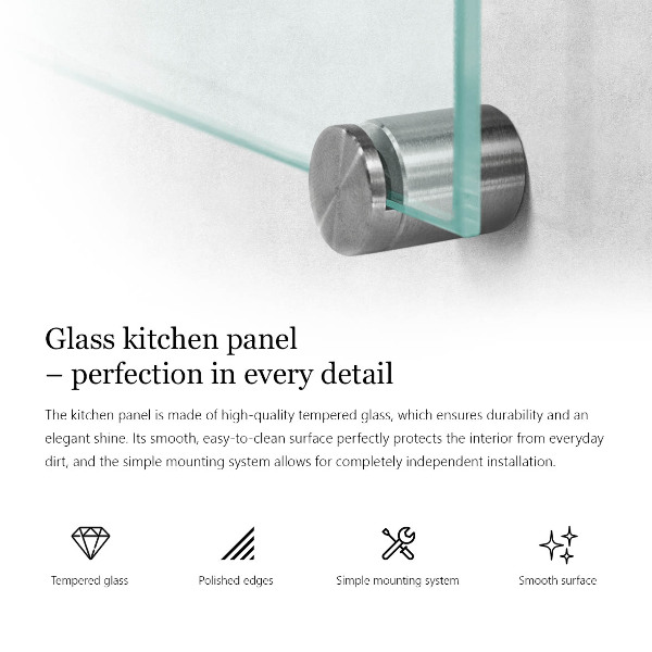 Panneau crédence cuisine transparent 120x60 cm