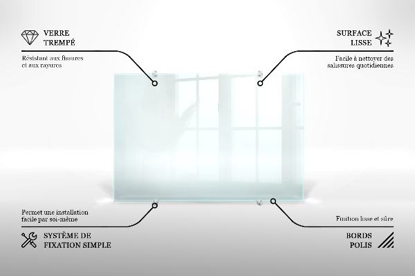 Crédence cuisine en verre transparent 60x40 cm