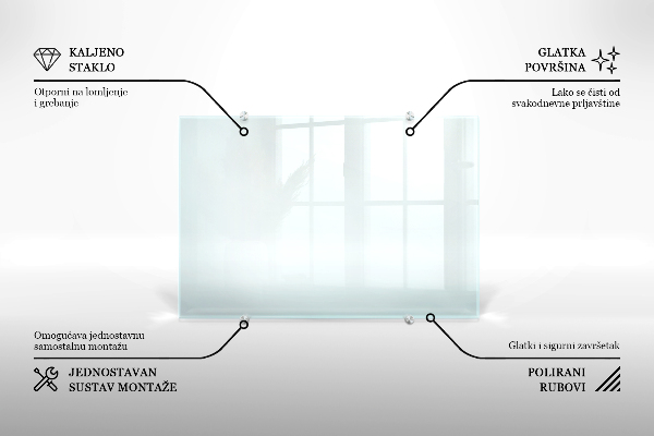 Crédence cuisine en verre transparent 60x40 cm