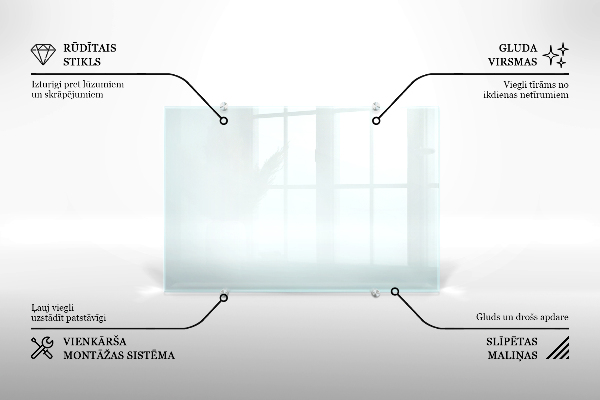 Crédence cuisine en verre transparent 60x40 cm