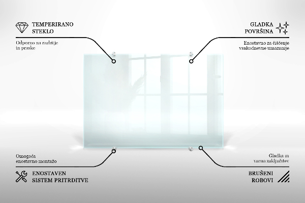 Crédence cuisine en verre transparent 60x40 cm