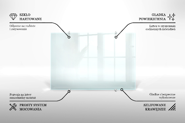 Crédence cuisine en verre transparent 60x40 cm