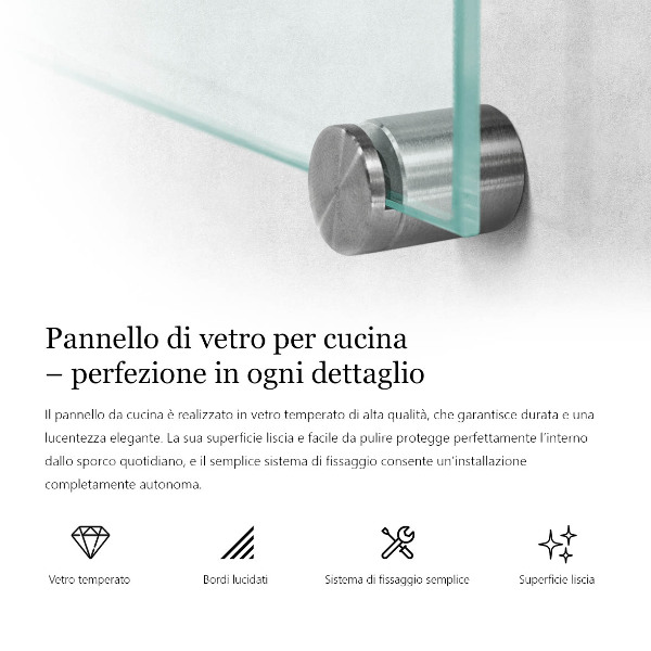 Transparent crédence cuisine en verre 60x60 cm