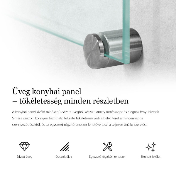 Crédence en verre transparent 80x60 cm