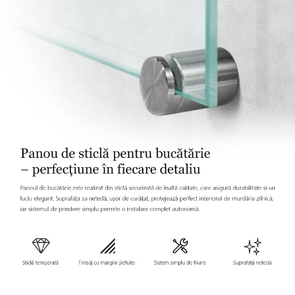 Crédence en verre transparent 80x60 cm