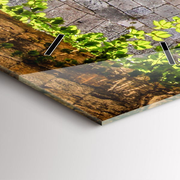 Horloge rectangulaire verticale Rue pittoresque de Rhodes