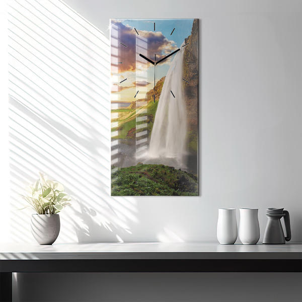 Horloge rectangulaire verticale Cascade en Islande