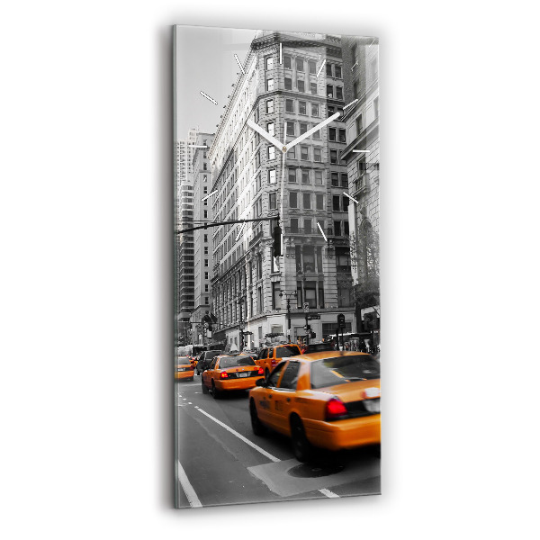 Horloge rectangulaire verticale Manhattan et les taxis