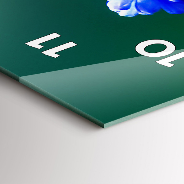 Horloge rectangulaire verticale Fleurs bleues