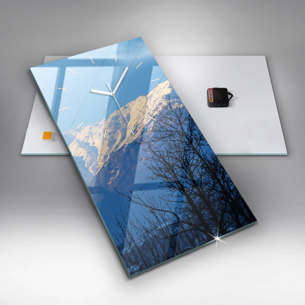 Horloge rectangulaire verticale Vue sur la montagne