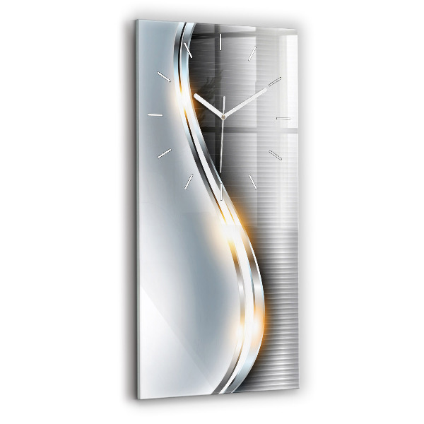 Horloge murale verticale Abstraction métallique