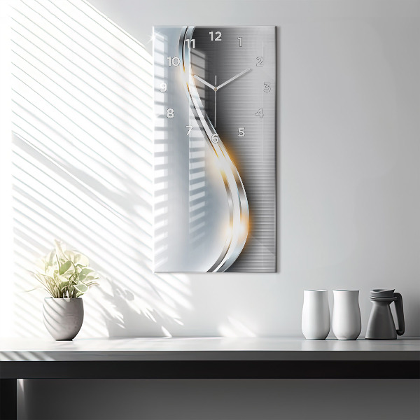 Horloge murale verticale Abstraction métallique