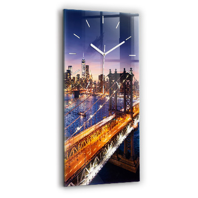 Horloge rectangulaire verticale New York et le coucher du soleil