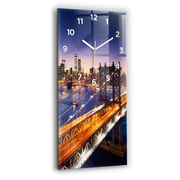 Horloge rectangulaire verticale New York et le coucher du soleil